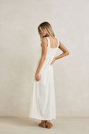 RHYTHM DEL RIO GATHERED MAXI DRESS - WHITE