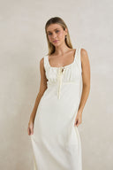 RHYTHM DEL RIO GATHERED MAXI DRESS - WHITE