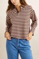 RHYTHM RUGBY POLO STRIPE JERSEY LONG SLEEVE - PINK