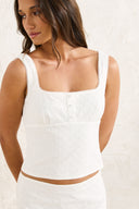 RHYTHM LIA BRODERIE TOP - WHITE