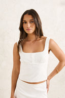 RHYTHM LIA BRODERIE TOP - WHITE