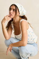 RHYTHM DAHLIA BUTTON DOWN TOP - SKY