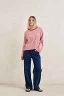 RHYTHM LEXI STRIPE LONG SLEEVE TOP - CHERRY