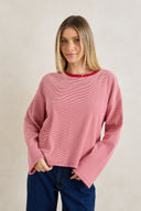 RHYTHM LEXI STRIPE LONG SLEEVE TOP - CHERRY
