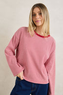 RHYTHM LEXI STRIPE LONG SLEEVE TOP - CHERRY