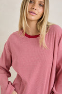 RHYTHM LEXI STRIPE LONG SLEEVE TOP - CHERRY