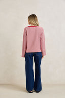 RHYTHM LEXI STRIPE LONG SLEEVE TOP - CHERRY