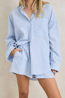RHYTHM OVERSWIM STRIPE SHIRT - BLUE