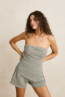 RHYTHM LOTTIE CHECK TOP - BROWN