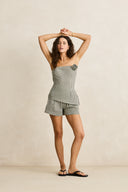 RHYTHM LOTTIE CHECK TOP - BROWN