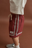 KIDS TWIN TRIM HERITAGE BEACH SHORT - VINTAGE RED