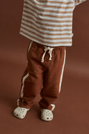 RHYTHM KIDS VINTAGE STRIPE TRACK PANT - EARTH