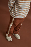 RHYTHM KIDS VINTAGE STRIPE TRACK PANT - EARTH