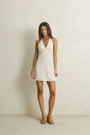 RHYTHM MAISY HALTER MINI DRESS - CREAM