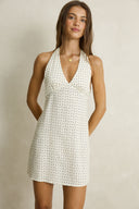RHYTHM MAISY HALTER MINI DRESS - CREAM