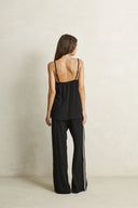 RHYTHM LINEN LACE TOP - BLACK