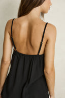 RHYTHM LINEN LACE TOP - BLACK