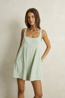 RHYTHM KIRRI CHECK ROMPER - FOREST GREEN