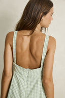 RHYTHM KIRRI CHECK ROMPER - FOREST GREEN