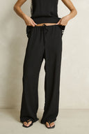 RHYTHM LINEN LACE TRACK PANT - BLACK