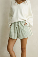 RHYTHM KIRRI CHECK SHORT - FOREST GREEN