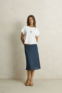 RHYTHM MAISY MIDI SKIRT - BLUE