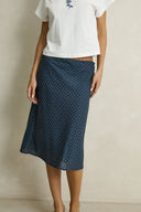 RHYTHM MAISY MIDI SKIRT - BLUE