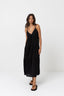 RHYTHM CLASSIC TIERED MIDI DRESS - BLACK