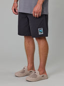 JUST ANOTHER FISHERMAN CRACKS & CREVASSES VOLLEY SHORTS - ANTIQUE BLACK