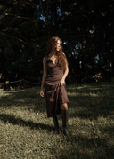 AFENDS FOCUS - SEERSUCKER MAXI DRESS - COFFEE