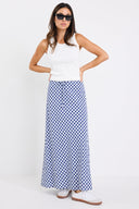 AMONG THE BRAVE SUMMIT TIE WAIST BAIS SKIRT - BLUE GINGHAM