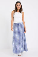 AMONG THE BRAVE SUMMIT TIE WAIST BAIS SKIRT - BLUE GINGHAM