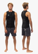 VISSLA 7 SEAS 2MM FRONT ZIP VEST - BLACK WETSUIT TOP SLEEVELESS