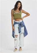 SISSTREVOLUTION LAYLA KNIT TANK TOP - CACTUS