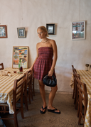 AFENDS EBONI SEERSUCKER MINI DRESS - PORT CHECK