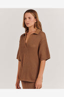 CHARLIE HOLIDAY SARAH SHIRT - BROWN