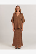 CHARLIE HOLIDAY SARAH SHIRT - BROWN