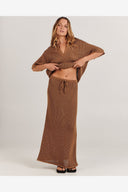 CHARLIE HOLIDAY SARAH MAXI SKIRT - BROWN