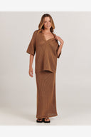 CHARLIE HOLIDAY SARAH SHIRT - BROWN