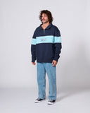 CRITICAL SLIDE BUZZED PANEL 1/4 ZIP CREW - BLUE