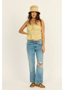 SISSTR SUNKISSED WOVEN TANK - SEA SALT