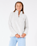 RIP CURL DARK N STORMY 1/4 ZIP CREW - OFF WHITE