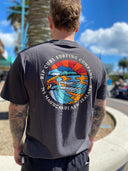 MOUNT MAUNGANUI HAZED TEE - WASHED BLACK