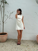 RHYTHM PORTO EYELET MINI DRESS - NATURAL