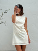 RHYTHM PORTO EYELET MINI DRESS - NATURAL