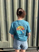 SUNSETS DESTINATION TEE - STORM BLUE NZ