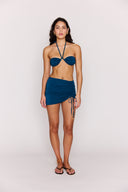 MINK PINK LUNA RUCHED MINI SKIRT - TEAL