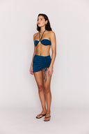 MINK PINK LUNA RUCHED MINI SKIRT - TEAL