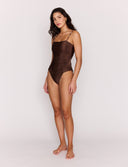 MINK PINK SIENNA RUSHED ONE PIECE - CHOCOLATE