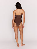 MINK PINK SIENNA RUSHED ONE PIECE - CHOCOLATE